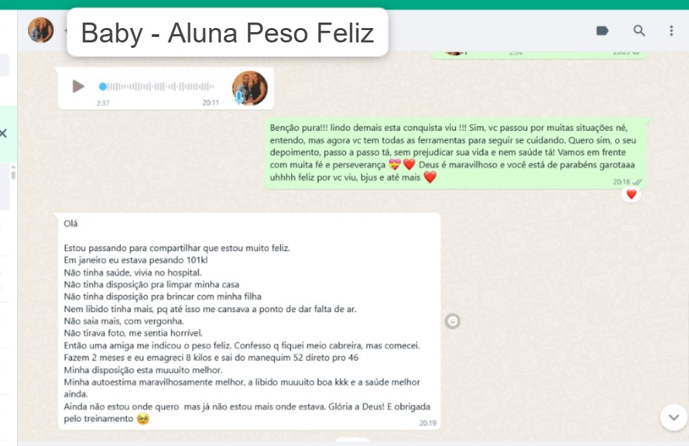 Baby aluna Peso Feliz 2025